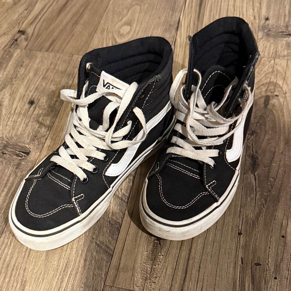 Vans Black and White High-Top Sneakers